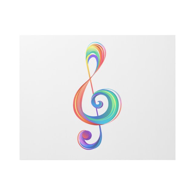 Layered rainbow treble clef gallery wrap (Front)