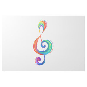 Layered rainbow treble clef gallery wrap