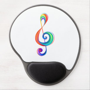 Layered rainbow treble clef gel mouse pad
