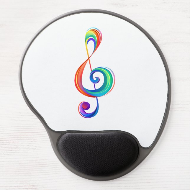 Layered rainbow treble clef gel mouse pad (Front)