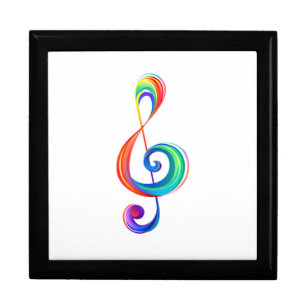 Layered rainbow treble clef gift box