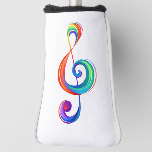 Layered rainbow treble clef golf head cover (Rotate 90)