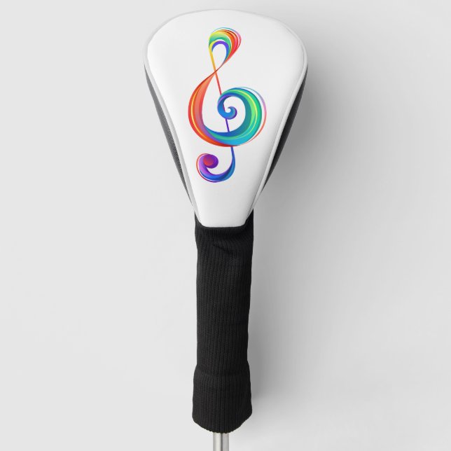 Layered rainbow treble clef golf head cover (Front)