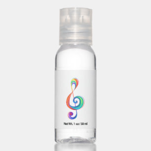Layered rainbow treble clef hand sanitizer