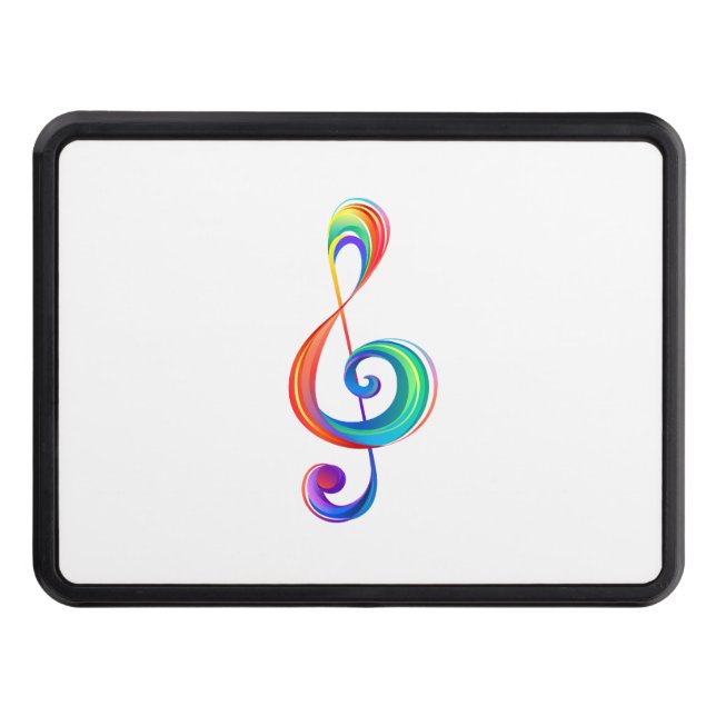 Layered rainbow treble clef hitch cover (Front)