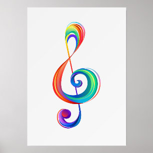 Layered rainbow treble clef holder