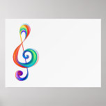 Layered rainbow treble clef holder