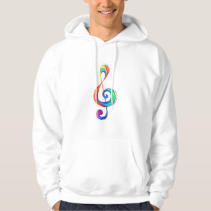 Layered rainbow treble clef hoodie