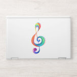 Layered rainbow treble clef HP laptop skin