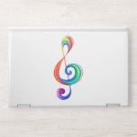 Layered rainbow treble clef HP laptop skin