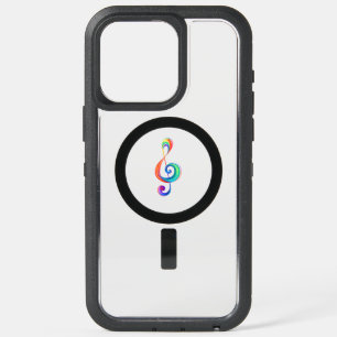Layered rainbow treble clef iPhone 15 pro max case