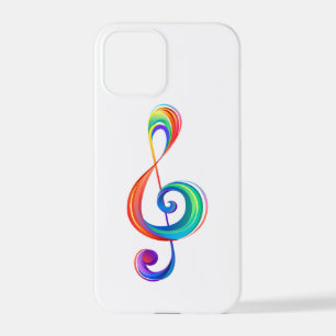 Layered rainbow treble clef iPhone 12 pro case