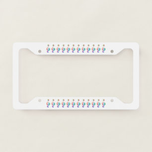 Layered rainbow treble clef license plate frame