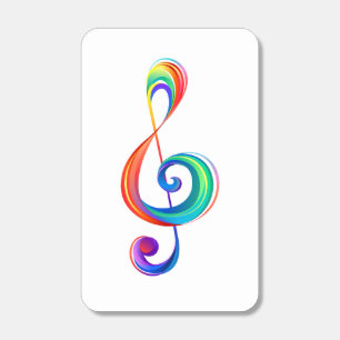 Layered rainbow treble clef matchboxes