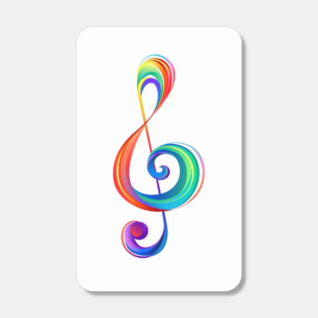 Layered rainbow treble clef matchboxes (Front)