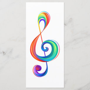 Layered rainbow treble clef menu