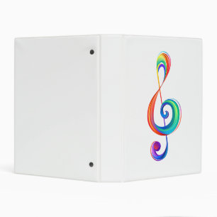Layered rainbow treble clef mini binder