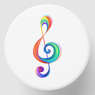 Layered rainbow treble clef mini candle favors