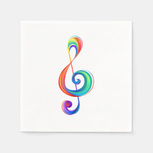 Layered rainbow treble clef napkins