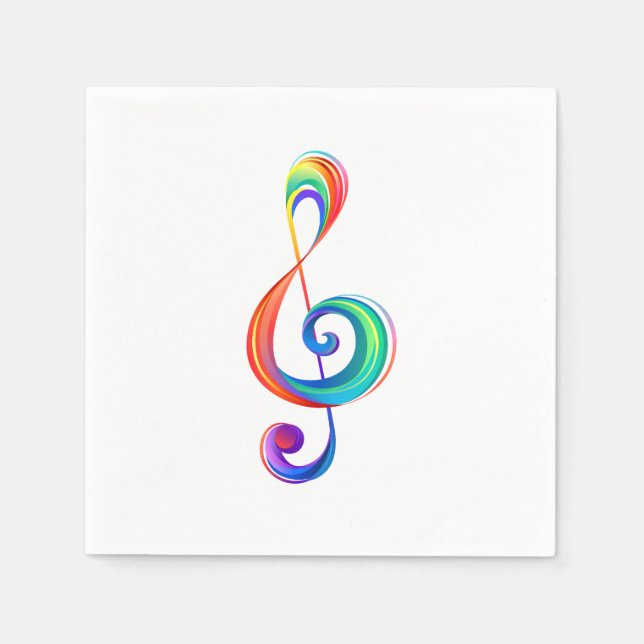 Layered rainbow treble clef napkins (Front)
