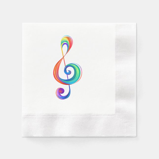Layered rainbow treble clef napkins (Front)