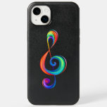 Layered rainbow treble clef OtterBox iPhone 14 plus case