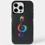 Layered rainbow treble clef iPhone 15 pro max case