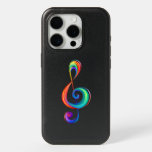 Layered rainbow treble clef iPhone 15 pro case