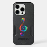 Layered rainbow treble clef iPhone 16 pro case