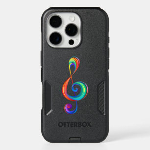 Layered rainbow treble clef iPhone 16 pro case
