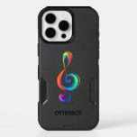 Layered rainbow treble clef iPhone 16 pro max case