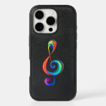 Layered rainbow treble clef iPhone 16 pro case