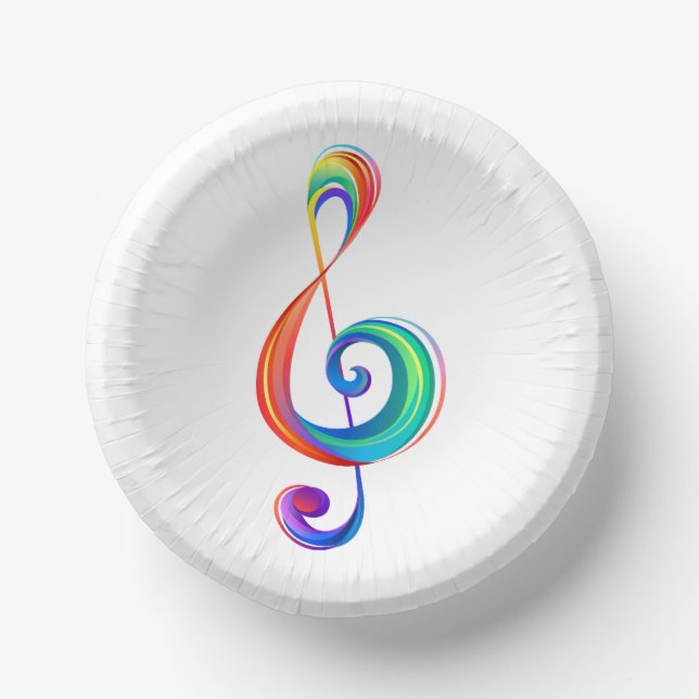 Layered rainbow treble clef paper bowls (Front)