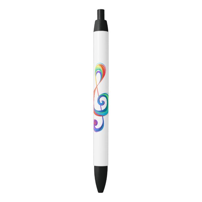 Layered rainbow treble clef pen (Front Vertical)