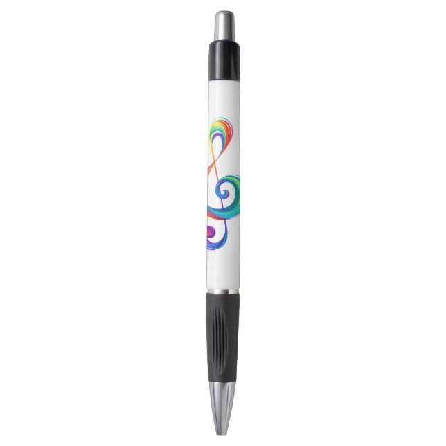 Layered rainbow treble clef pen (Front Vertical)