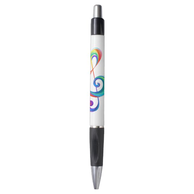 Layered rainbow treble clef pen (Front Vertical)