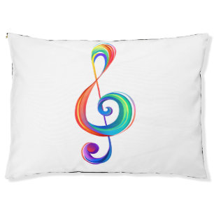 Layered rainbow treble clef pet bed