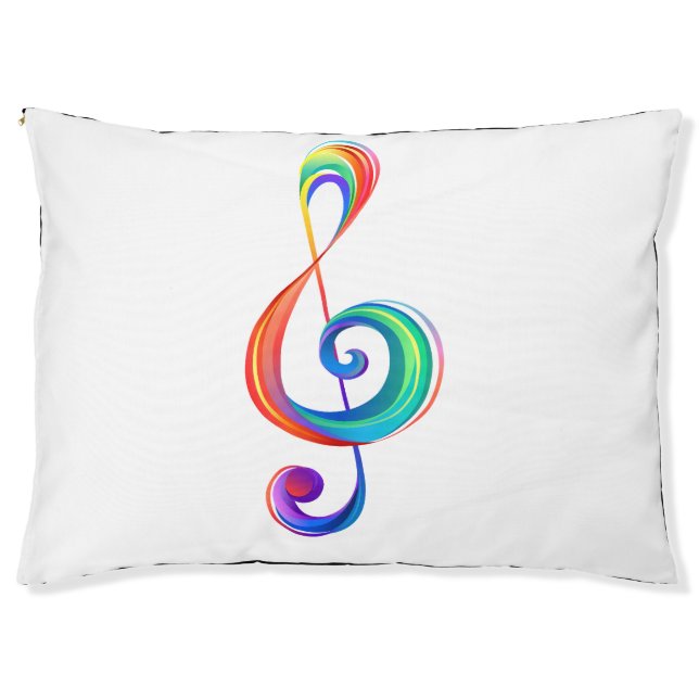 Layered rainbow treble clef pet bed (Front)