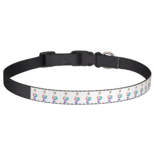 Layered rainbow treble clef pet collar