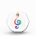 Layered rainbow treble clef photo block
