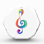 Layered rainbow treble clef photo block