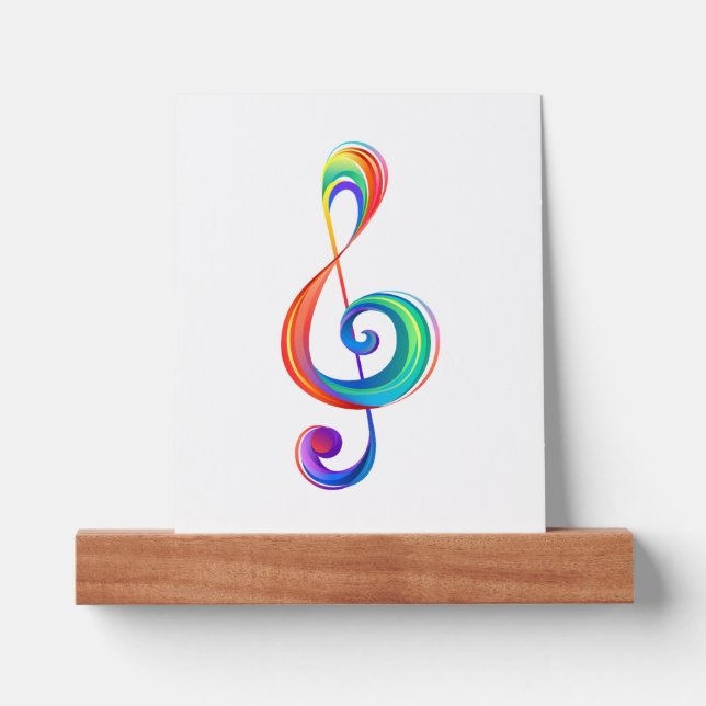 Layered rainbow treble clef picture ledge (Front)