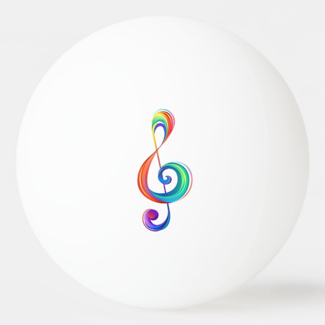 Layered rainbow treble clef ping pong ball (Front)