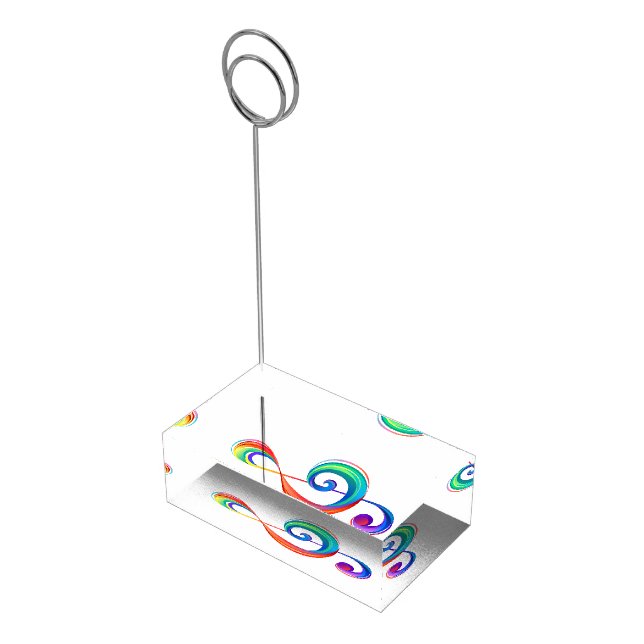 Layered rainbow treble clef place card holder (Corner)