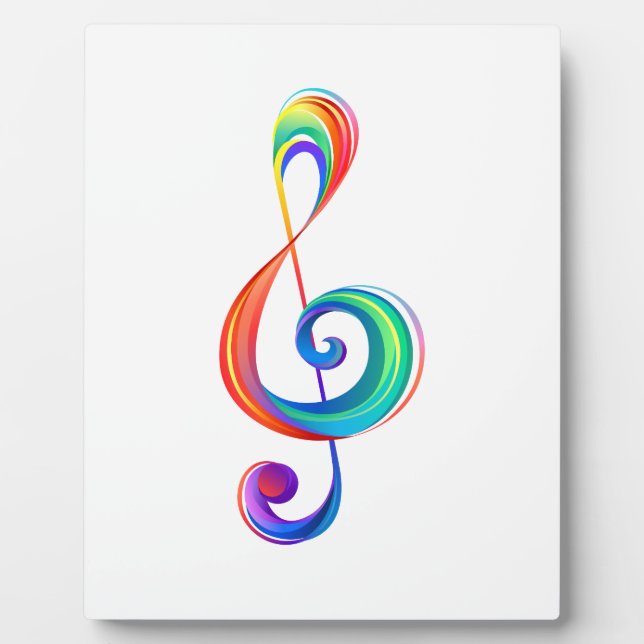Layered rainbow treble clef plaque (Front)