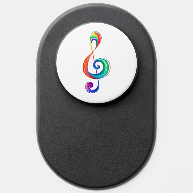 Layered rainbow treble clef PopSocket (Popsocket)