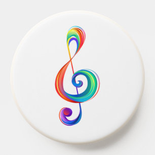 Layered rainbow treble clef PopSocket