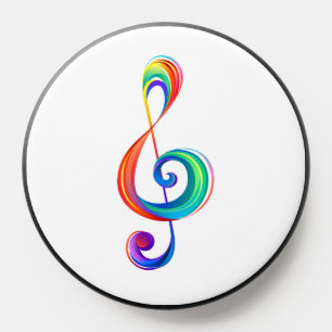 Layered rainbow treble clef PopSocket