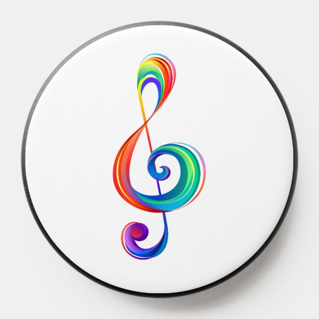 Layered rainbow treble clef PopSocket (Popsocket)