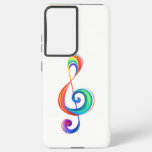 Layered rainbow treble clef samsung galaxy s21+ case